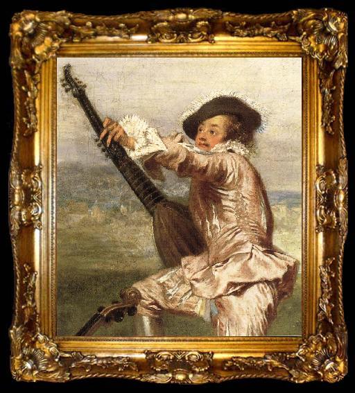 framed  Jean-Antoine Watteau Details of The Music-Party, ta009-2